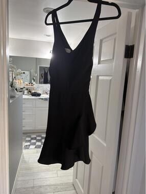 Amanda Uprichard Black Cross-Back Mini Dress